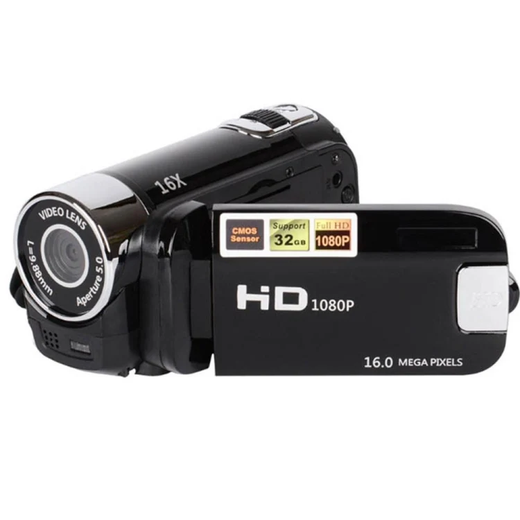 16X Digital Zoom HD 16 Million Pixel Home Travel DV Camera, US Plug(Black)