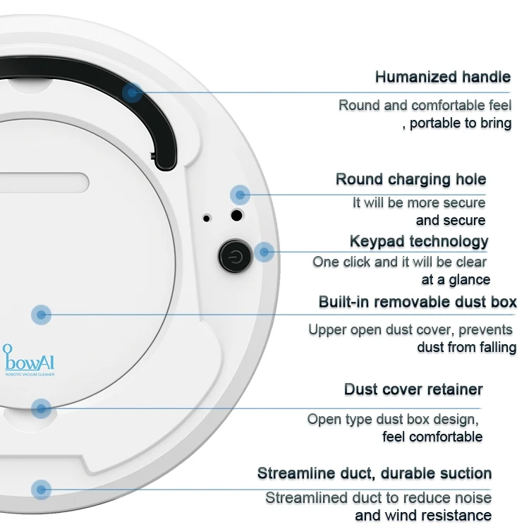 1800Pa Large Suction Smart Vacuum Robot