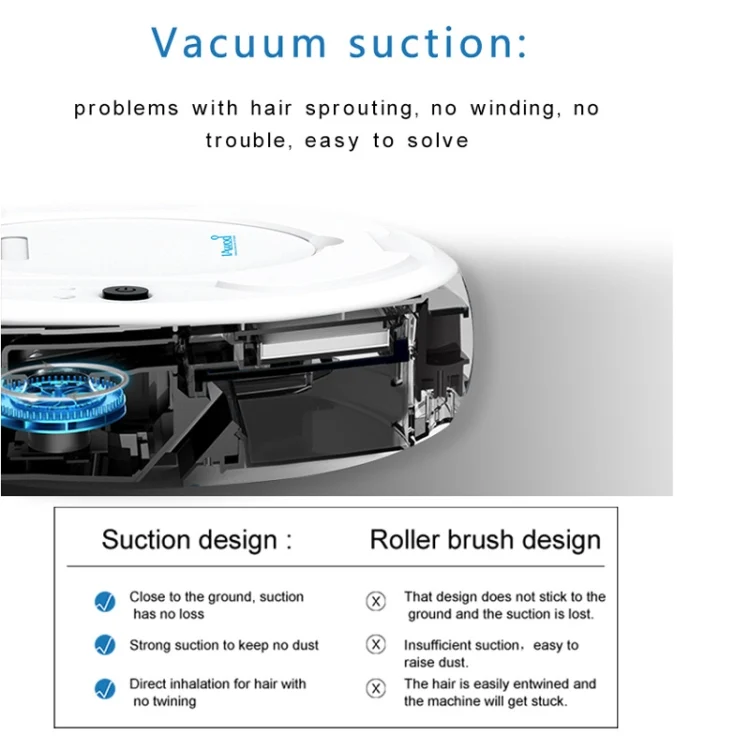 1800Pa Large Suction Smart Vacuum Robot